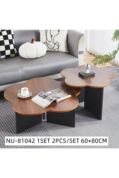Modern shop Modern two-piece table set with a unique flower design, perfect for living rooms, offices, and cafes.