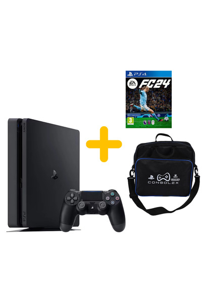 Sony PlayStation 4 Slim 500GB + FC 24 Disk Oyun + 1 Adet V2 Kol + ConsoleX Çanta (Yenilenmiş)