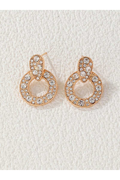 Take Two By Styli Hoop Drop Rhinestone Earrings