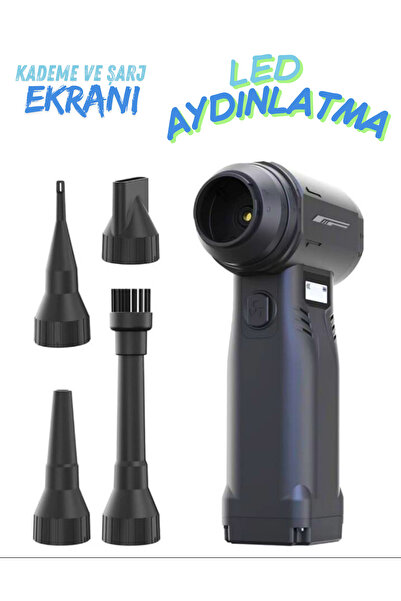 Folveit Işıklı 9 Kademeli 5 Başlıklı Mini Jet Fan - Jet Fan - Hava Üfleyici -...