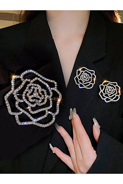 Take Two By Styli Embellished Rose Brooch