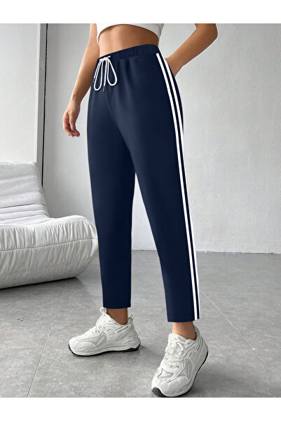 Take Two By Styli Women's Checked Drawstring Waist Pocket Detail Chino