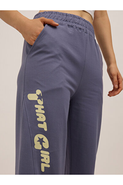 Outzidr By Styli Blue Side Cut And Sew Printed Joggers