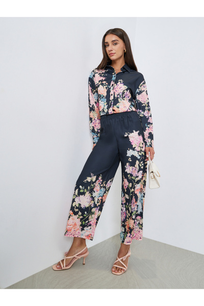 Styli Floral Print Wide Leg Pants