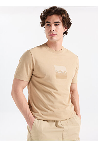 HUGO Bisiklet Yaka Bej Erkek T-Shirt 50542784_Dusplit
