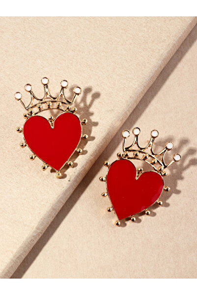 Take Two By Styli Crown and Heart Shaped Earrings