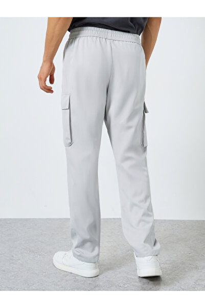Take Two By Styli Men Grey Cargo Pants with Drawstring