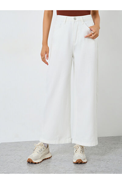 Styli Off White Wide Leg Jeans