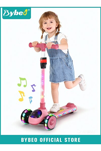 BYBEO سكوتر للأطفال، سكوتر تزلج بثلاث عجلات، سكوتر ركل قابل للطي للأطفال، سكو...