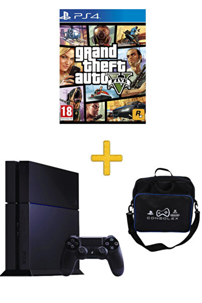 Sony PlayStation 4 Standart 1TB + Tek Kol + GTA 5 Disk Oyun + ConsoleX Çanta ...