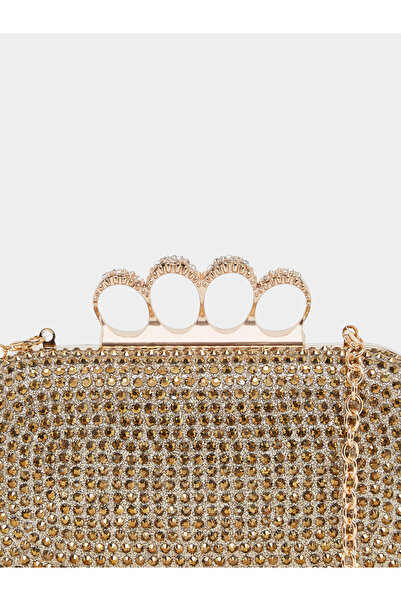 Styli Gold Embellished Clutch Bag
