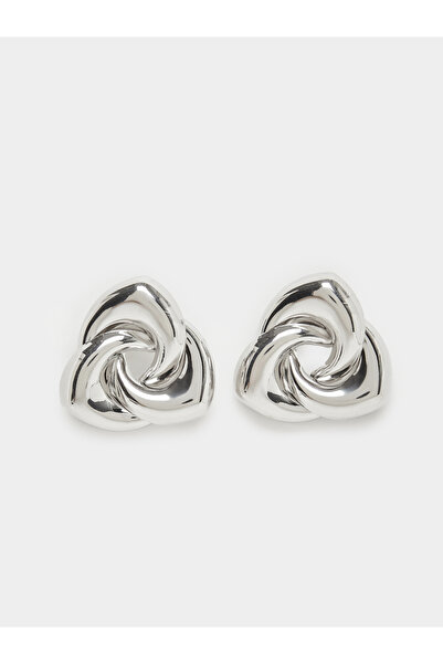 Styli Silver Knot Stud Earrings