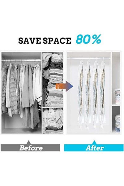 STOREMAX 3'lü Askılı Vakumlu Hurç Elbise Torbası Kılıfı 145x70 105x70 90x60 V...