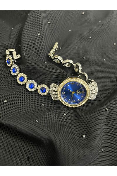 SPOLO MAVİ TAŞLI KRAL TACI FİGÜRLÜ KOL SAATİ