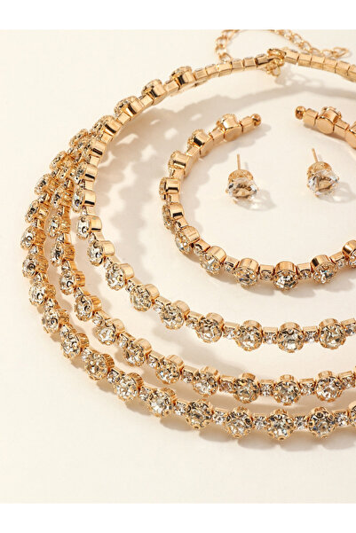 Take Two By Styli طقم مجوهرات مزخرف من قلادة وسوار وأقراط