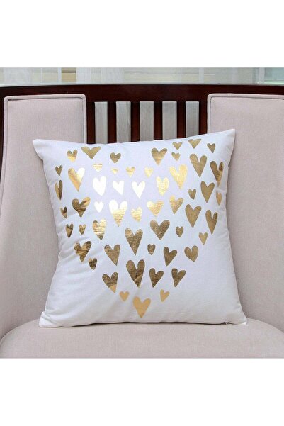 Generic Bronzing Home Pillowcase 18x18 Inch Decorative Cushion Pillow Cover Couch Gold Print Throw Pillow Co