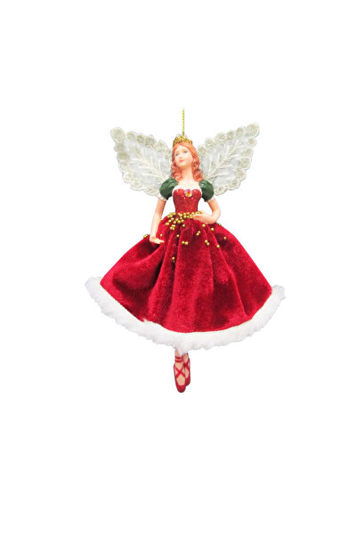 OEM Christmas decoration, Fairy to hang on the tree, red, 15 cm