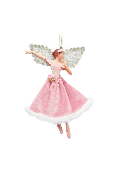 OEM Decoratiune Craciun, Zana de agatat in brad, Roz, 15 cm