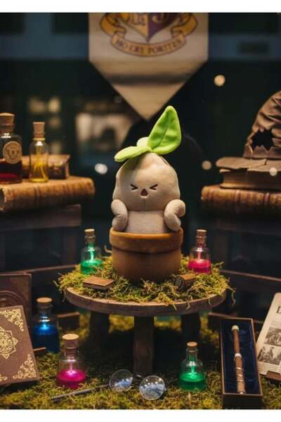 Miniso Harry Potter Lisanslı Oturan Peluş Oyuncak (Mandrake)