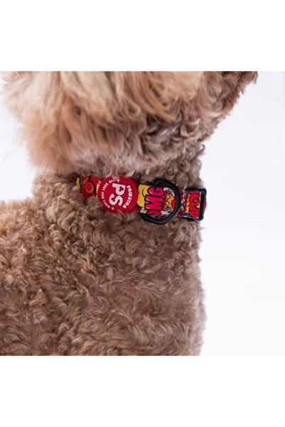 Pawstar Wow Popart Patterned Dog Collar Adjustable Dog Collar Size m (32-48cm Neck Circumference)