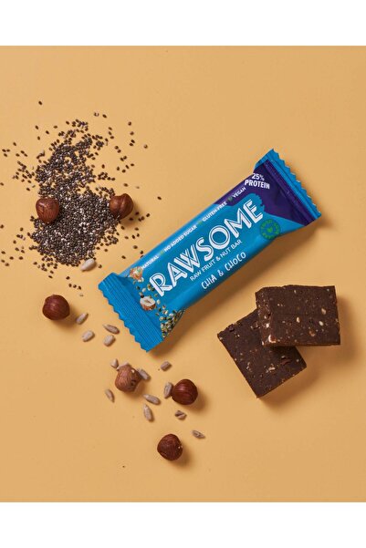 Rawsome Chia & Cacao | Vegan Protein Bar | 25% Protein | Gluten Free | No Added Sugar | 16x40g