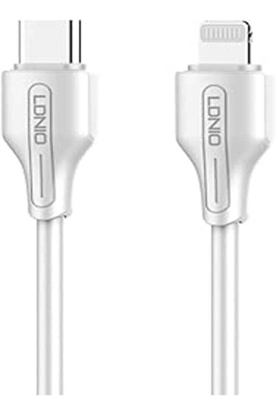 LDNIO LC121L Fast Charging Lightning to USB-C Cable, 1m, 30W - White