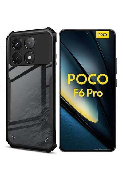 Generic Clear Hard PC Back Cover Case with Shockproof TPU Border for Xiaomi POCO F6 Pro