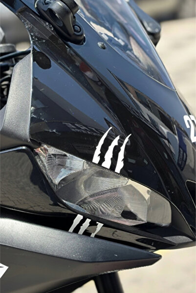 Banxtre Kask ve Motor için Beyaz Renk Pençe İzi Sticker Etiket