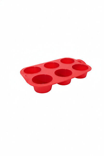 Elista Muffin Cake Mold 6-Piece Silicone Gray Color Size: 17.5 X 27 cm Red