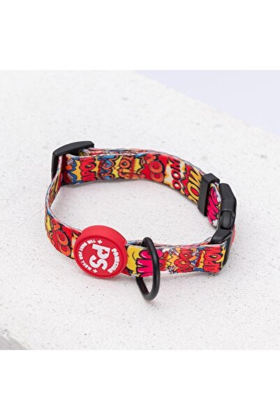 Pawstar Wow Popart Patterned Dog Collar Adjustable Dog Collar Size m (32-48cm Neck Circumference)