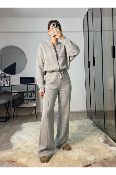 YAKAMEL Women's 3-Ply Sharded Bomber Jacket Tracksuit Set