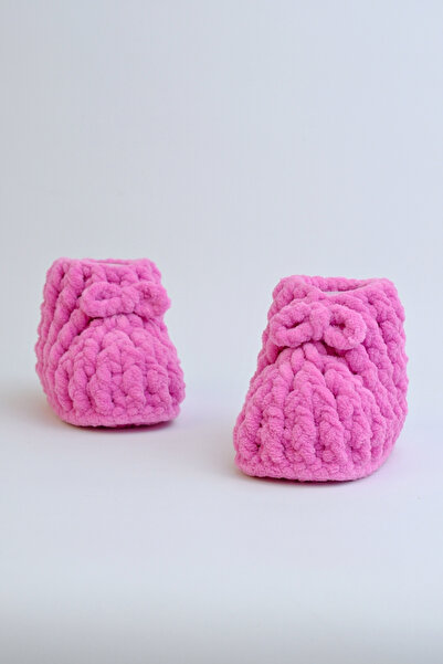 Nami Baby Organic Baby Knitted Booties |   Handmade Soft Fuchsia Baby Booties |   Newborn First Step Shoes