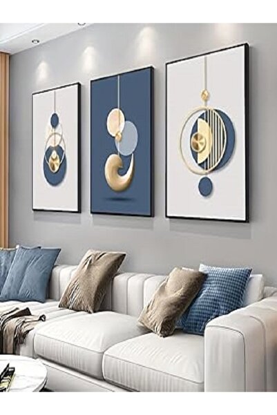 Emoda home Trove مجموعة جدارية فنية حديثة من 3 قطع (40 × 60 سم) - مطبوعات قما...