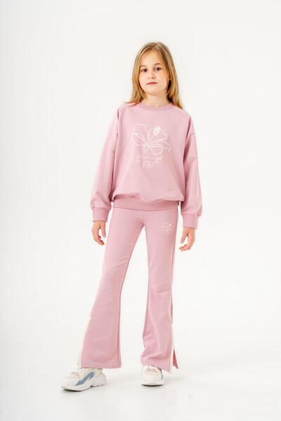 Mışıl Kids ما ينفع روحك، افعل ذلك مطبوع طقم بدلة رياضية علوية وسفلية للفتيات