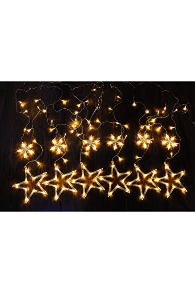DacEnergy Christmas installation, 138 warm white LEDs, 12 stars on 2 rows, 2.4 m, 3....