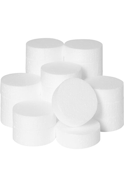 Generic 48 Pack Foam Circles for Crafts 3 Inch Round Polystyrene Discs (1 Inch Thick, White)