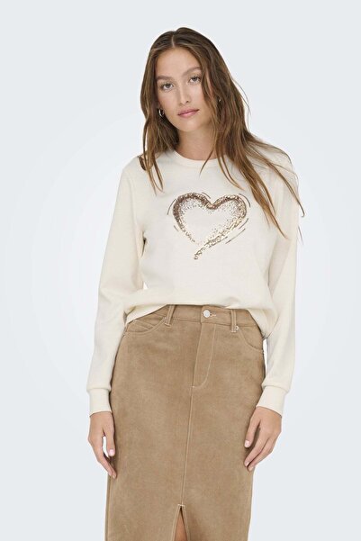 ONLY Μπλουζάκι για γυναίκες/κορίτσια σε μπεζ χρώμα Κωδικός μοντέλου: (15359671) Onlmarcy L/S O-Neck Box Ub Cc Prı Swt