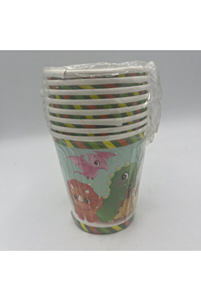 ticariks Karton bardak dinazor desen 220 Ml 8li paket