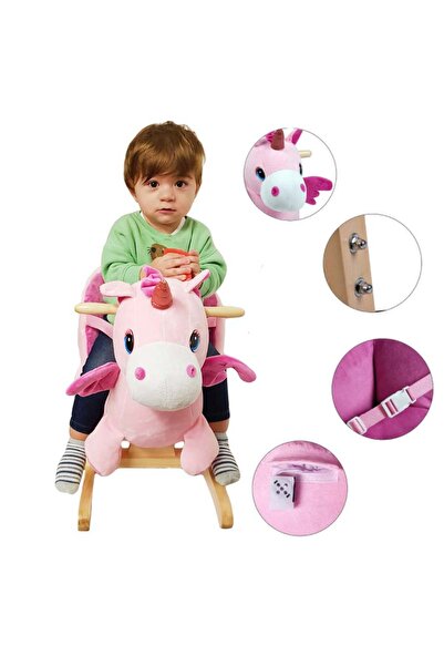 RCO Unicorn Rocking Chair with Backrest, Musical, RCO®, Pink, WJ5812