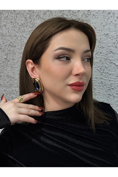 TRENDTAKI أقراط سواروفسكي دايمونت ميكليك مطلية بالذهب 00357