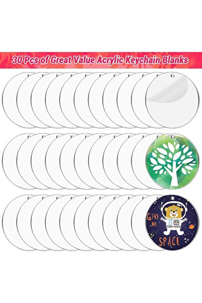 Generic 3 inch Clear Acrylic Ornaments for Crafts - 22 pcs