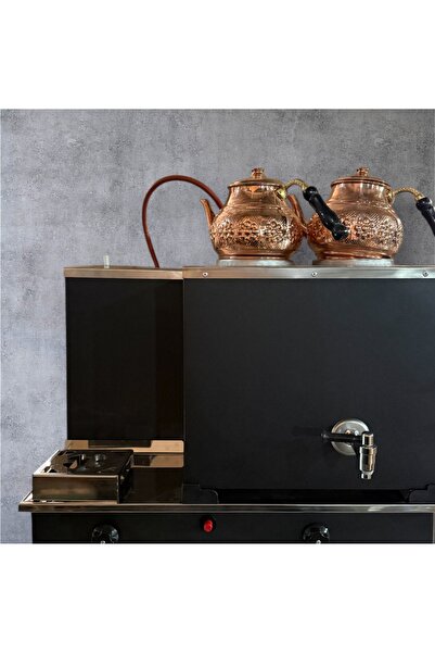 Copper Atelier Painted Electric and Natural Gas First-Class Tea Boiler with 2 Teapots, 25 Lt Capacity