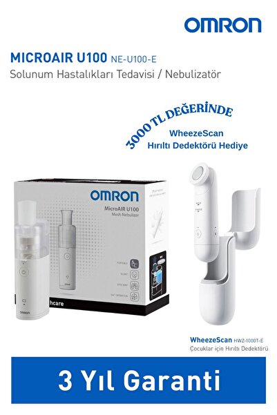 Omron Çocuklar İçin Hırıltı Dedektör HEDİYELİ MicroAIR U100 Sessiz - Taşınabilir CepTipi Nebulizatör