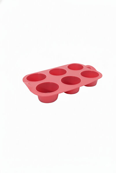 Elista Muffin Cake Mold 6-Piece Silicone Gray Color Size: 17.5 X 27 cm Red