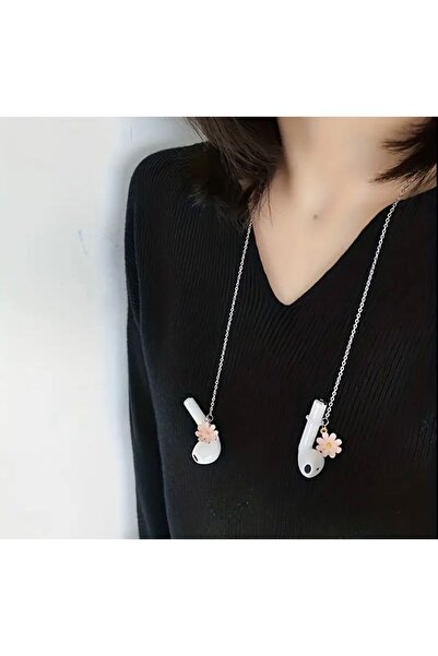 STEELVA سلسلة سماعات الرأس مع مشبك تثبيت على شكل زهرة الأقحوان