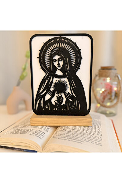 DECORADI Decoratiune religioasa Fecioara Maria, -friendly, Baza din Lemn , Mo...