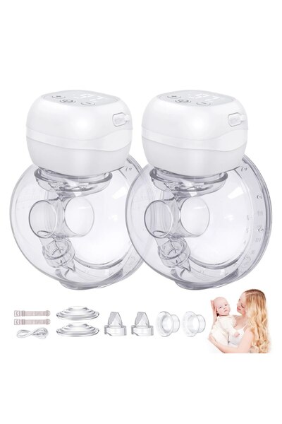 Choice3 2pcs grey Electric Breast Pumps, 12 Levels & 3 Modes Wearable Breastp...