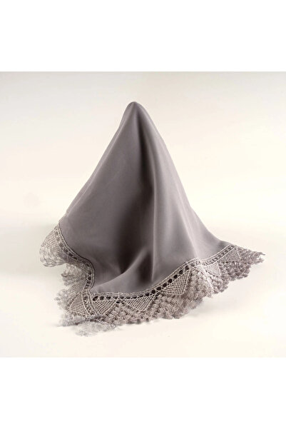 Hayrat Neşriyat Σάλι με κέντημα με βελόνες (Κάλυμμα προσευχής, 144x68 εκ. Γκρι)