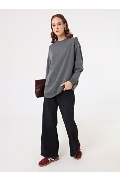 Benin Modern Basic Sweatshirt - Gray Melange -