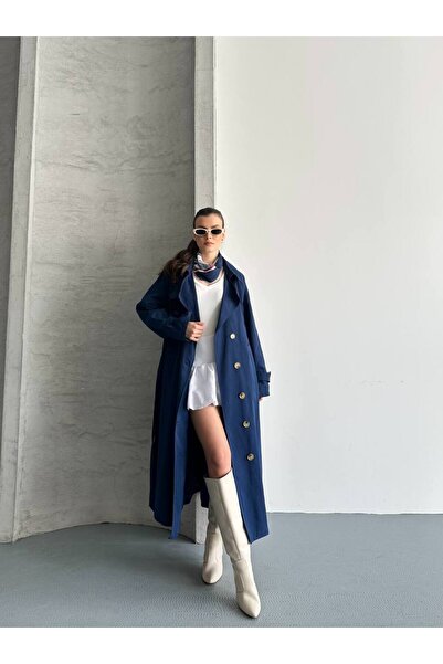 Safari Oversize Uzun Kuşaklı Trençkot